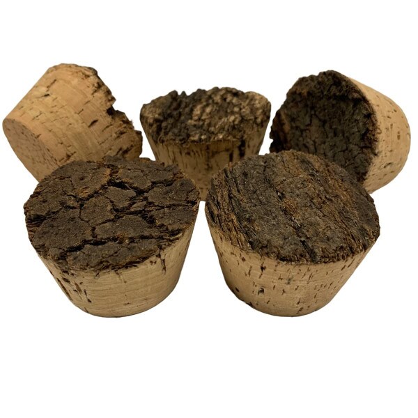 Natural cork bark top stopper